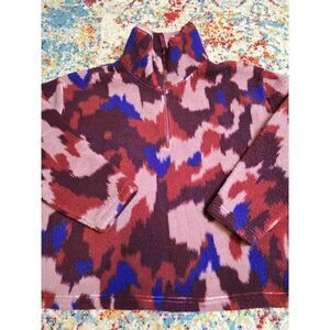 EDDIE BAUER Women’s XL We Wander Faux Shearling Fleece 1/4 Zip Jacket Dark Berry